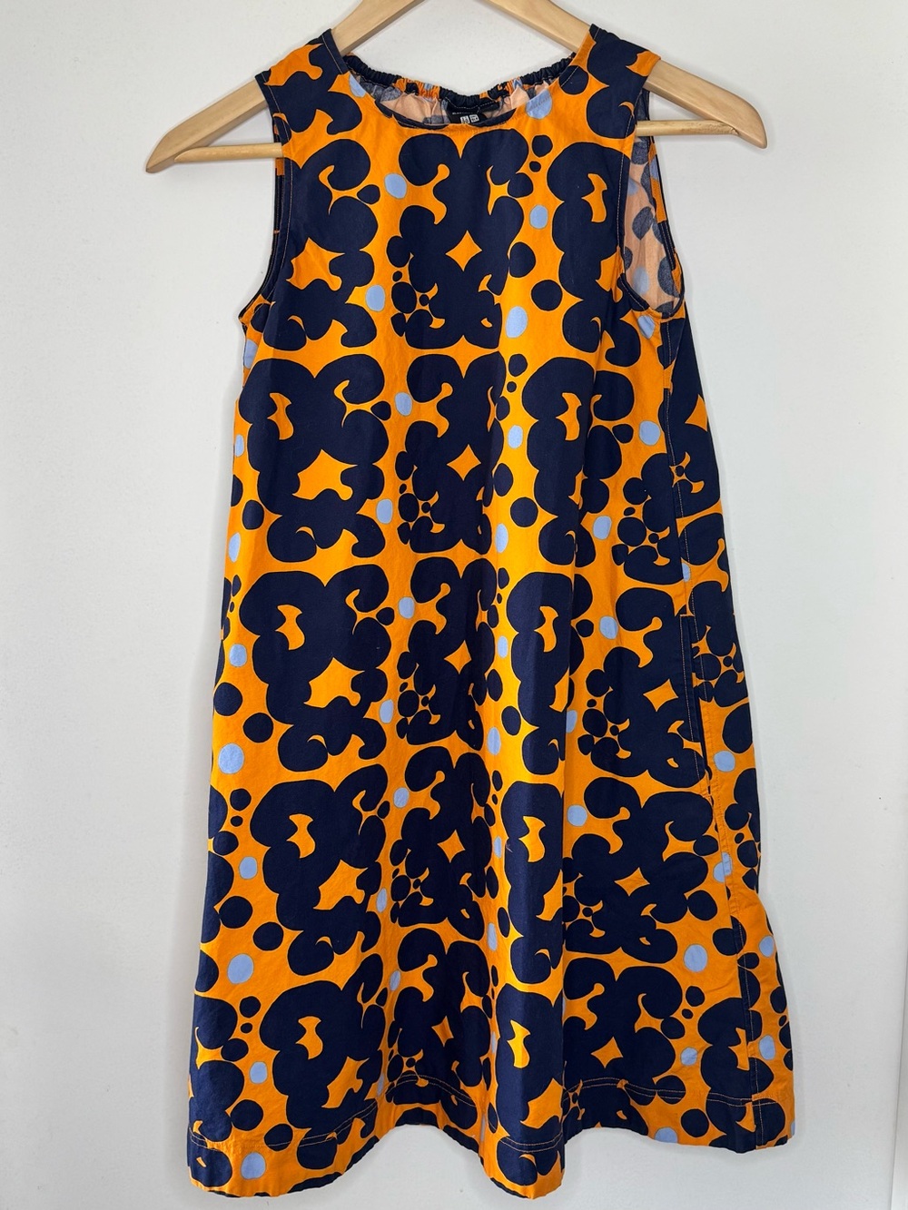 Uniqlo x Marimekko Sleeveless Dress Keidas Floral Pattern Girls 9 10 Mod Pockets